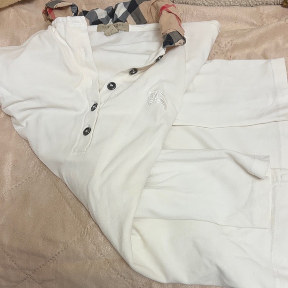 Long Sleeve Burberry Blouse with Check Collar size M - Picture 11 of 11